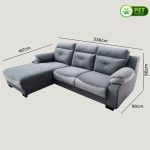 NEILSEN L Shaped 3 Seater Pet Friendly Sofa-Grey - Image 4