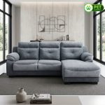 NEILSEN L Shaped 3 Seater Pet Friendly Sofa-Grey - Image 2