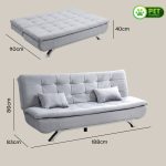 OSLEN 3 Seater Pet Fabric Sofa Bed-Grey - Image 4