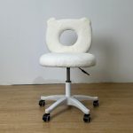 PANDA Fleece Fabric Study Chair-White - Image 7