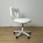 PANDA Fleece Fabric Study Chair-White - Image 5