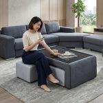 PASADENA Pet Friendly Coffee Table With Stool-Grey - Image 3