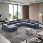PASADENA 6 Seater Pet Friendly Corner Sofa-Grey - Image 8