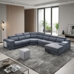 PASADENA 6 Seater Pet Friendly Corner Sofa-Grey - Image 7