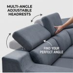 PASADENA 6 Seater Pet Friendly Corner Sofa-Grey - Image 3