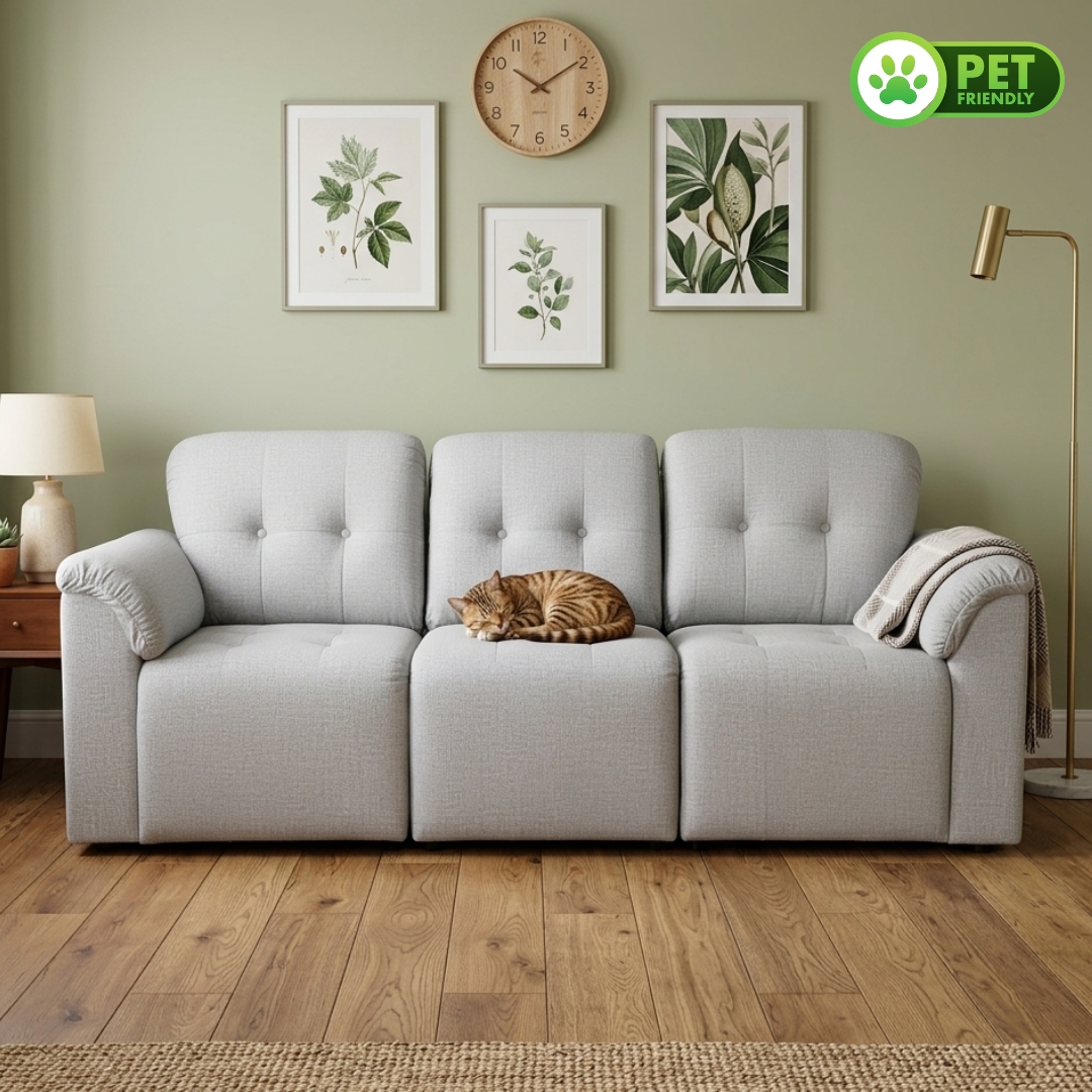 PAVILION SOFA-3 PAVILION 3 Seater Pet Friendly Sofa-Grey - Image 1