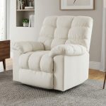 POUF Soft Dimity Fabric Recliner Sofa-Cream - Image 11