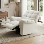 POUF Soft Dimity Fabric Recliner Sofa-Cream - Image 2