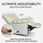 POUF Soft Dimity Fabric Recliner Sofa-Cream - Image 10