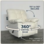 POUF Soft Dimity Fabric Recliner Sofa-Cream - Image 5