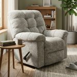 POUF Soft Dimity Fabric Recliner Sofa-Grey