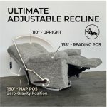 POUF Soft Dimity Fabric Recliner Sofa-Grey - Image 2