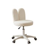 RABIT Fleece Fabric Study Chair-White - Image 5