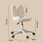 RABIT Fleece Fabric Study Chair-White - Image 6