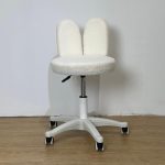 RABIT Fleece Fabric Study Chair-White - Image 4