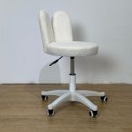 RABIT Fleece Fabric Study Chair-White - Image 7