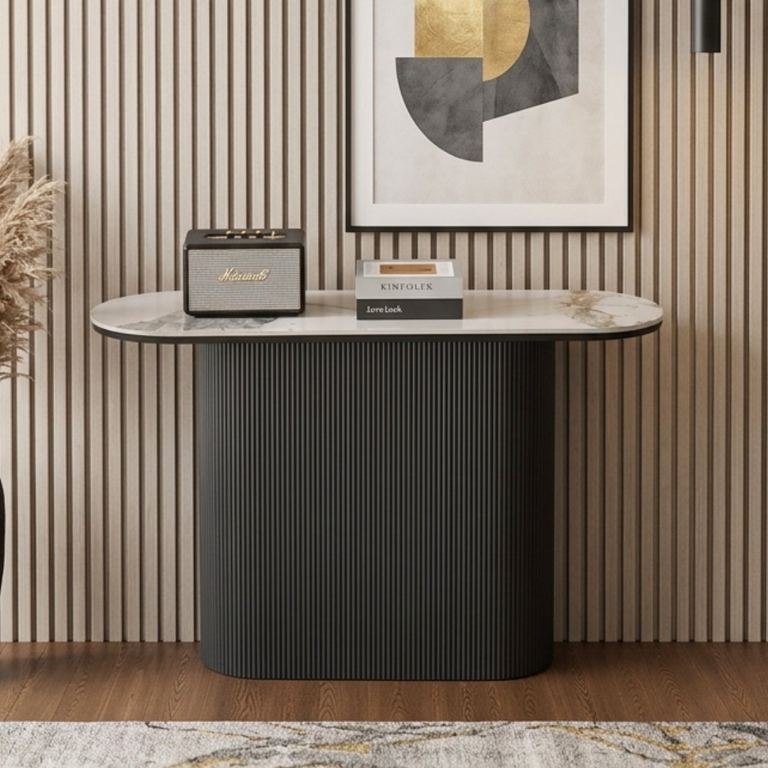 RAVINE CONSOLE-3 RAVINE 120cm Sintered Stone Console Table-Black - Image 1