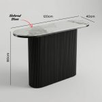 RAVINE 120cm Sintered Stone Console Table-Black - Image 4