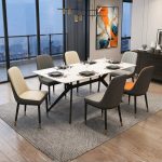 ROSELLE 6 Seater Sintered Stone Dining Set-3 Colors - Image 2