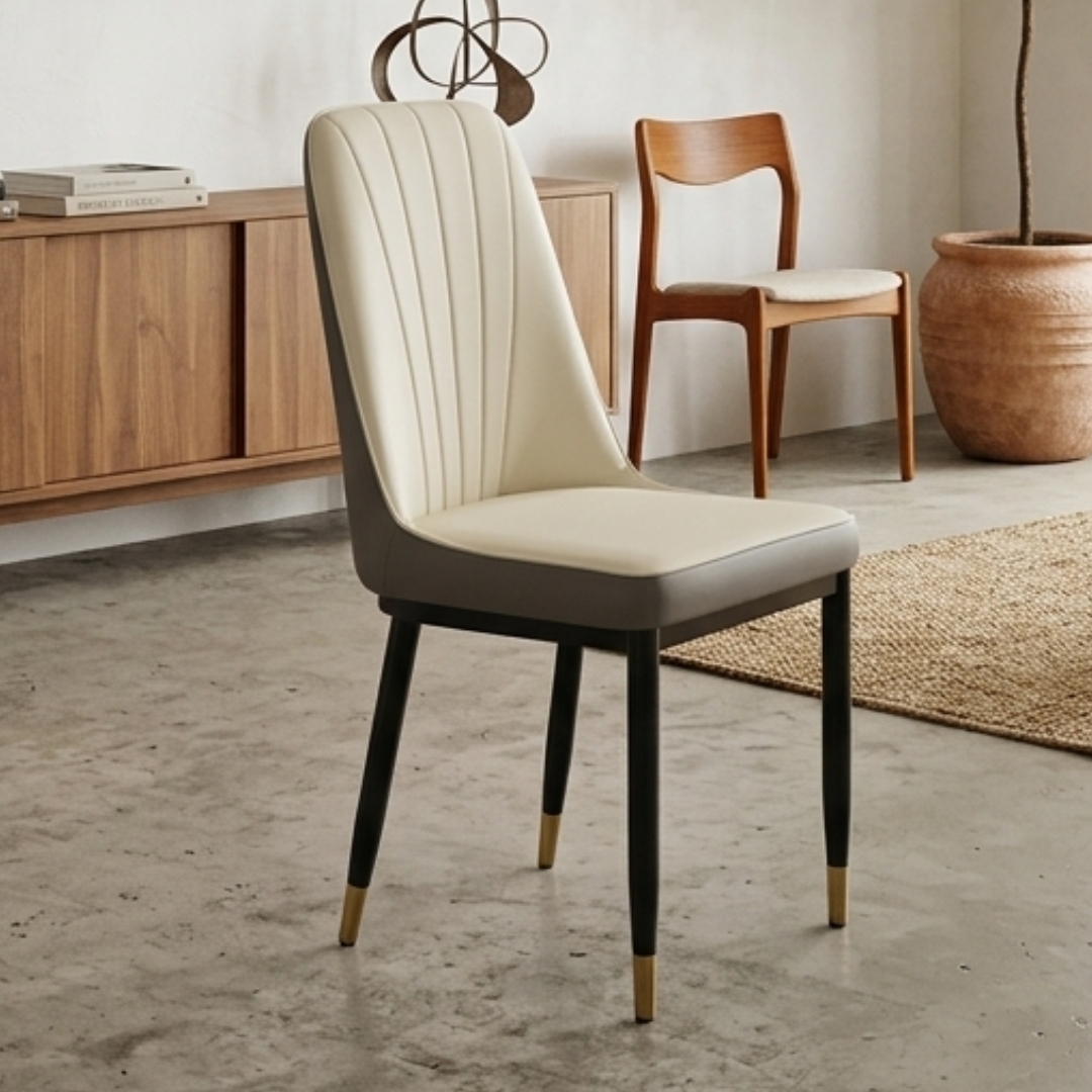 ROSELLE CREAM-2 ROSELLE PU Dining Chair-Cream - Image 1