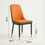 ROSELLE PU Dining Chair-Orange - Image 6
