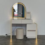 SATORI Extendable LED Mirror Dressing Table Set-Cream - Image 9