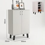 LUKE 2 Door Shoe Storage Cabinet-White - Image 10