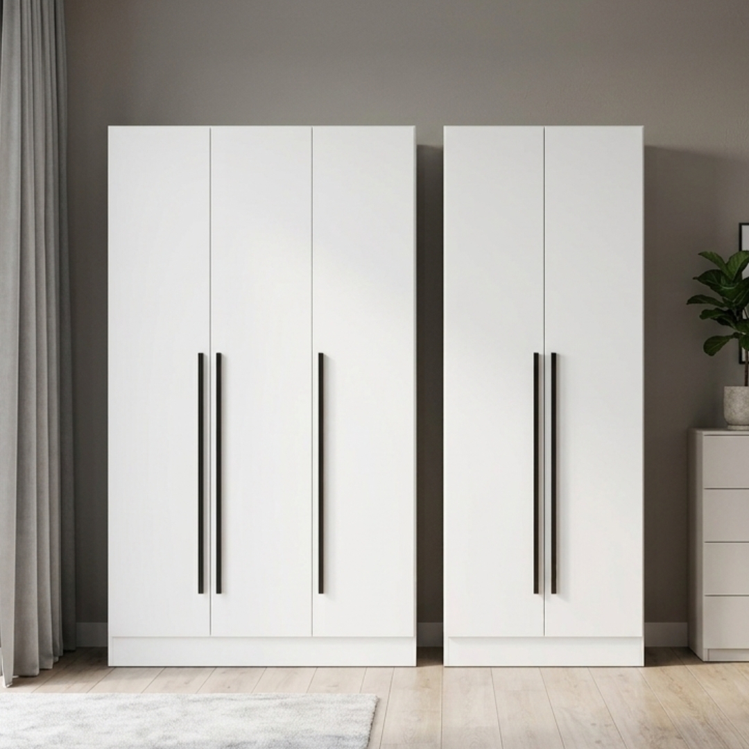 SHEILA FULL WHITE-1 SHEILA 2 & 3 Door Wardrobe-White - Image 1