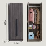 SHEILA 2 & 3 Door Wardrobe-Grey Oak - Image 5