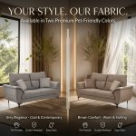 SNUGGLE 2 + 3 Seater Pet Friendly Sofa Set-Grey - Image 2