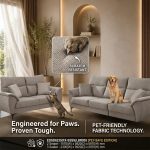 SNUGGLE 2 + 3 Seater Pet Friendly Sofa Set-Grey - Image 4