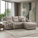 SORENSEN L Shaped 3 Seater Pet Friendly Sofa-Brown - Image 3