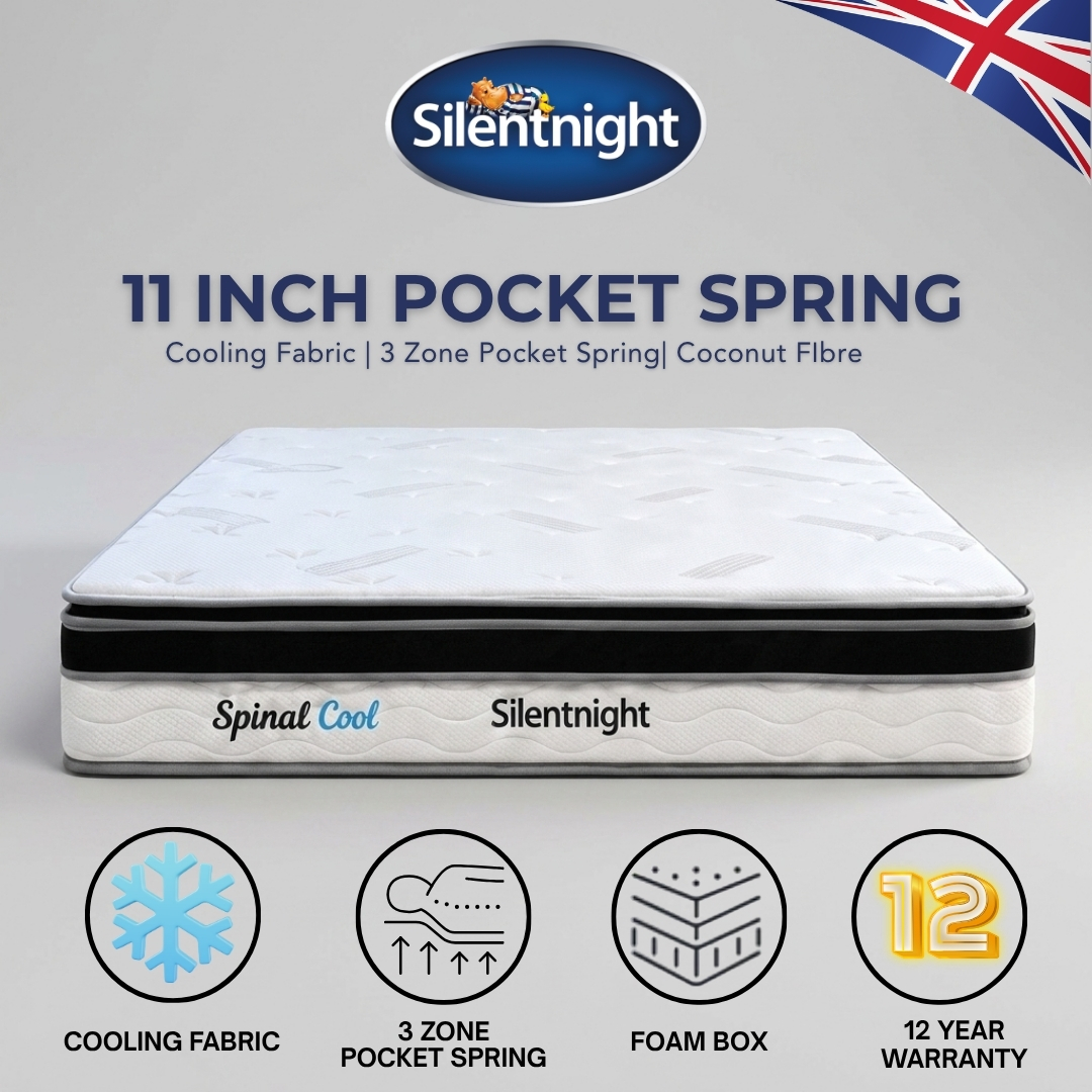 SPINAL COOL-1 Silentnight SPINAL COOL 11 Inch Pocket Spring Mattress - Image 1