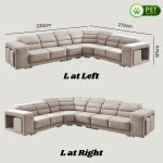 SPIRAL 6 Seater Pet Friendly Corner Sofa-Brown - Image 6
