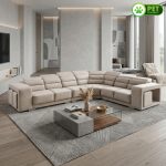 SPIRAL 6 Seater Pet Friendly Corner Sofa-Brown