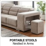 SPIRAL 6 Seater Pet Friendly Corner Sofa-Brown - Image 2