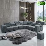 SPIRAL 6 Seater Pet Friendly Corner Sofa-Grey - Image 2