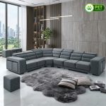SPIRAL 6 Seater Pet Friendly Corner Sofa-Grey