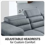 SPIRAL 6 Seater Pet Friendly Corner Sofa-Grey - Image 6