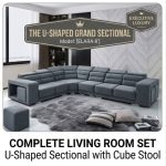 SPIRAL 6 Seater Pet Friendly Corner Sofa-Grey - Image 4