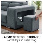 SPIRAL 6 Seater Pet Friendly Corner Sofa-Grey - Image 3