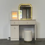 STUDIO 100cm LED Mirror Dressing Table Set-Cream - Image 3