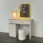 STUDIO 100cm LED Mirror Dressing Table Set-Cream - Image 2
