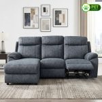 TORBEN L Shaped 3 Seater Pet Friendly Recliner Sofa-Grey