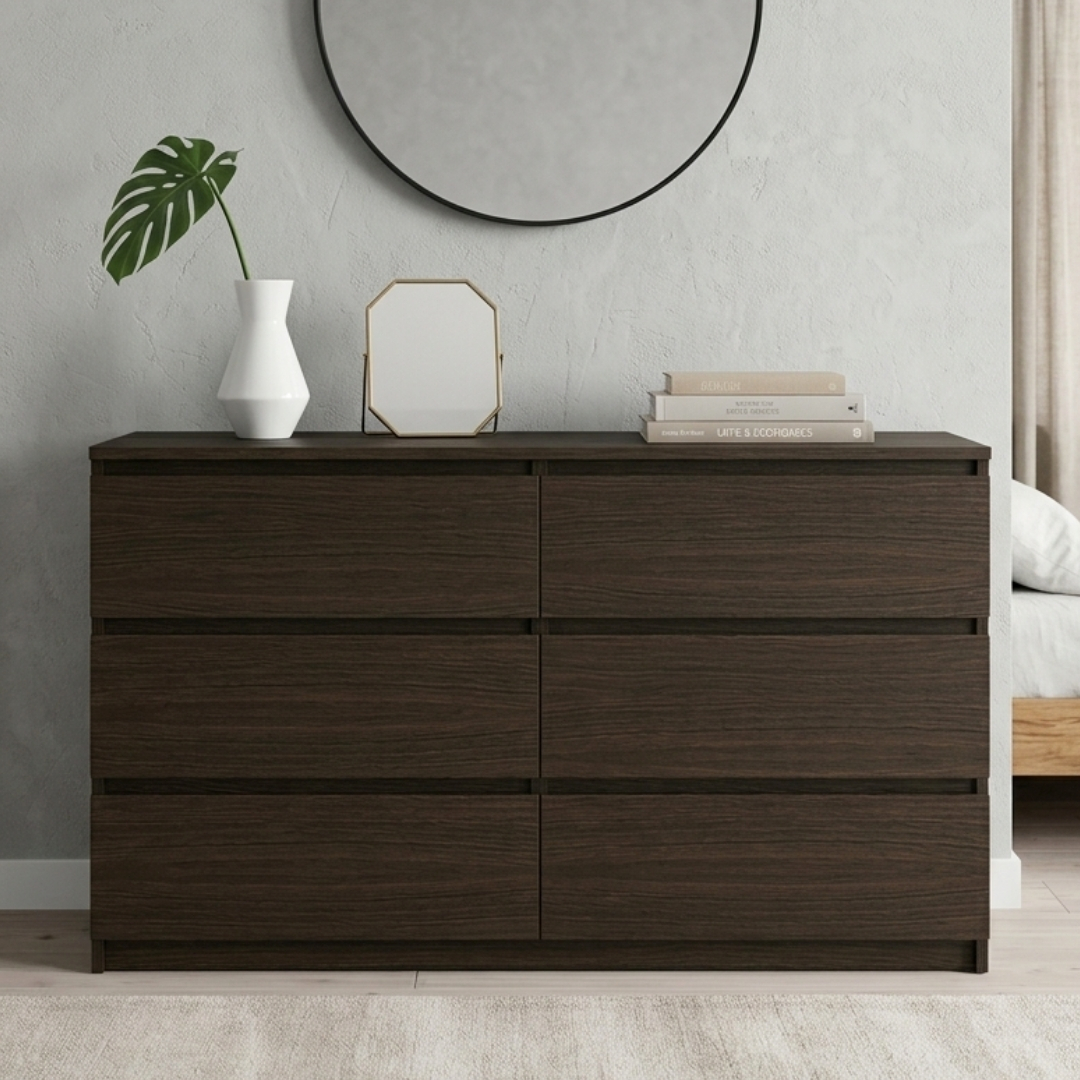 VESTA 6D BROWN-3 VESTA Premium Grade 6 Drawer Chest-Brown - Image 1