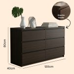 VESTA Premium Grade 6 Drawer Chest-Brown - Image 4