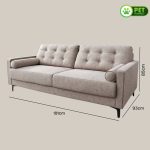VODDER 3 Seater Pet Friendly Sofa-Brown - Image 3