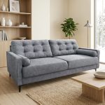 VODDER 3 Seater Pet Friendly Sofa-Grey - Image 2