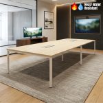 VIKA 300cm Melamine Conference Table-Boras Ash