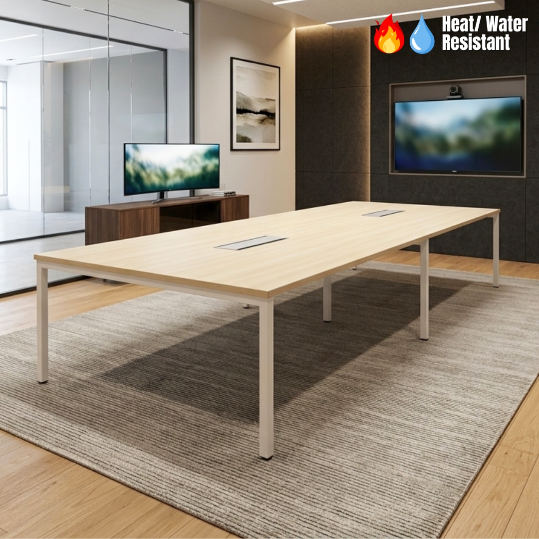 YBV 20 VIKA-1 VIKA 300cm Melamine Conference Table-Boras Ash - Image 1